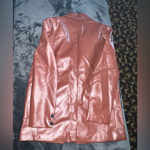 Princess Polly Jocelyn Faux Leather Blazer in Brown Size XS/S New with tag - Picture 14 of 16